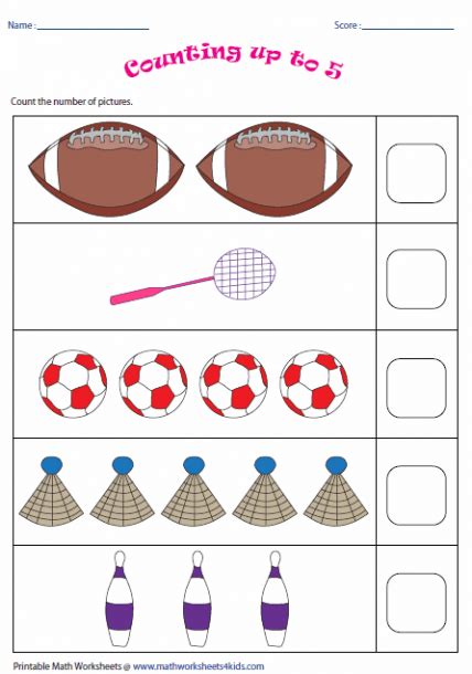 Kidz Worksheets Preschool Counting Numbers Worksheet3 D25