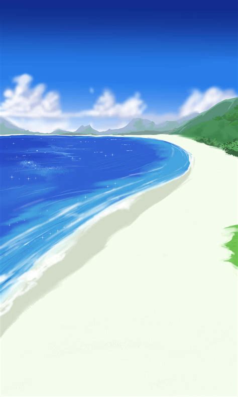 Download Relaxing On A Vibrant Anime Beach