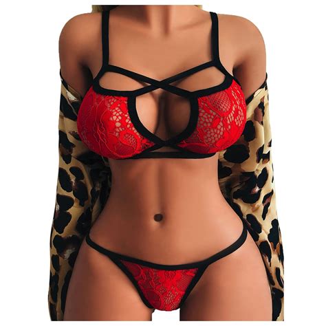 Strappy Hollow Out Cage Bra Lingerie Set Bam