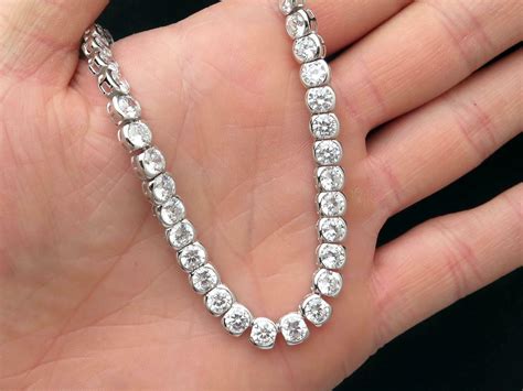 Tennis Necklace 7mm 4500tcw Bezel Round Created Diamond 925 Solid