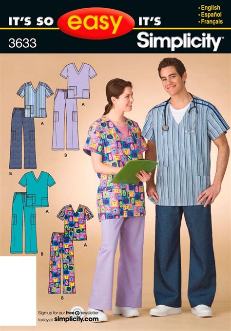 3633 Its So Easy Scrubs Misses Men And Teens Scrub Top And Pants