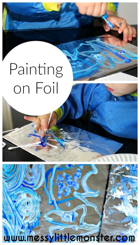 Painting On Foil Van Gogh Starry Night Art For Kids Messy Little
