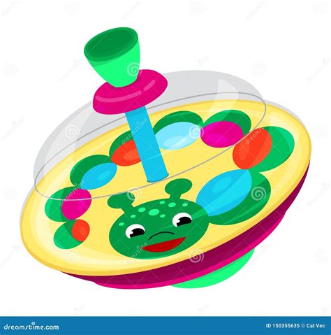 Top Toy Vector Kids Whirligig Humming Spinner Colorful Spinning Playing