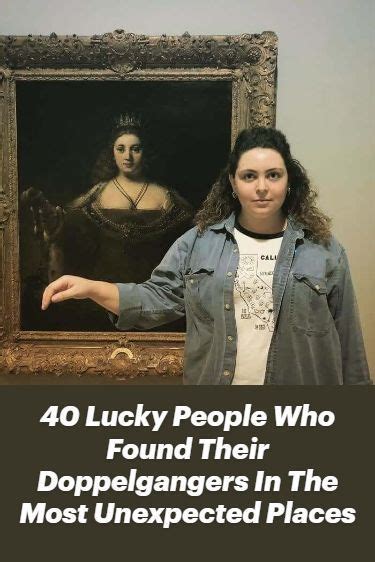 A Woman Standing In Front Of A Painting With The Caption Lucky