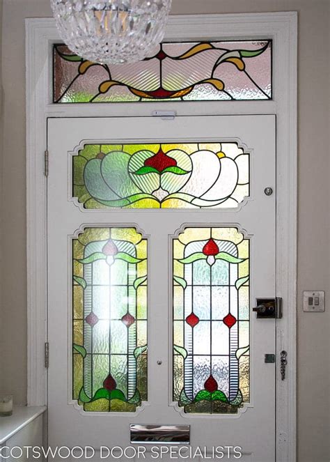 Ornate Edwardian Front Door With Stained Glass Cotswood Doors