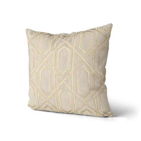 Gold Cushion Covers Cream Natural Metallic Sparkle Throw Cushion Cover