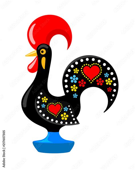 Barcelos Portuguese Rooster Symbol Of Portugal Vector Flat