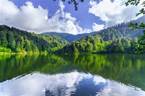 Landscape View Of Karagol Black Lake In Savsatartvinturkey Stock