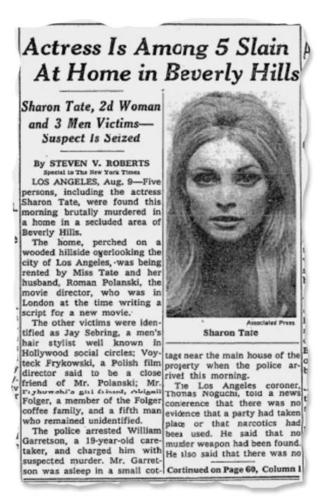 How Sharon Tates Death And The Manson Killings Gripped Los Angeles The New York Times