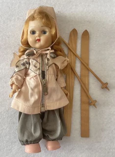 Vintage 1950s Vogue Ginny Doll Wmolded Lashes 8 Walker Tagged Ski