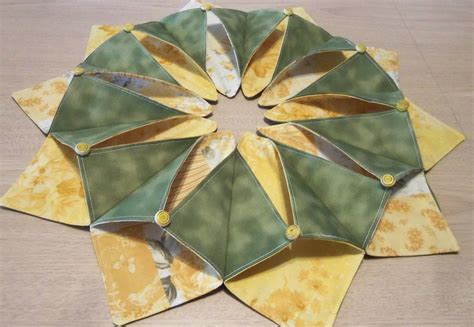 Yellow And Green Fold And Stitch Wreath Made By Marcy Crossman 2016