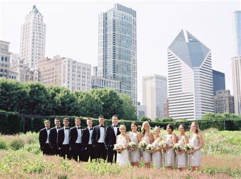 Best first date spots in chicago. Millennium Park Lurie Gardens // wedding party photo locations, greenery, chicago skyline ...