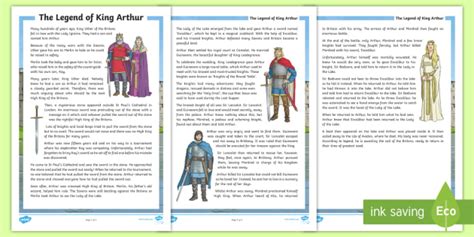 The Legend Of King Arthur Ks2 Facts And Information Sheet