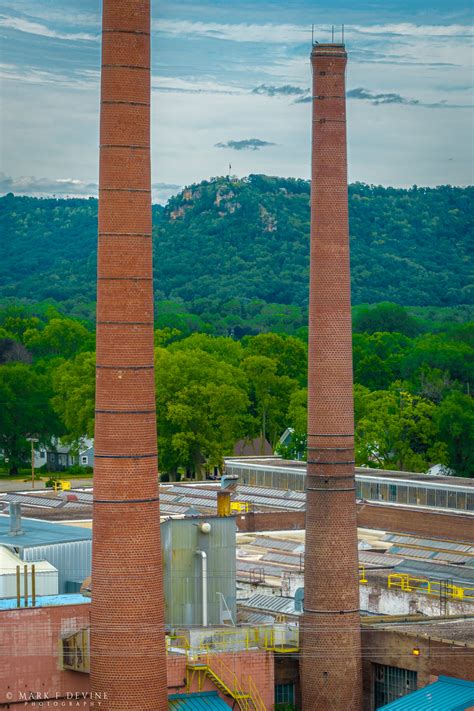 Trane Stacks framing Grandad Bluff | La Crosse, Wisconsin | Mark F