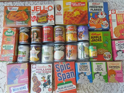 Vintage 1970s Toy Food 28 Pieces Grocery Store Play Items