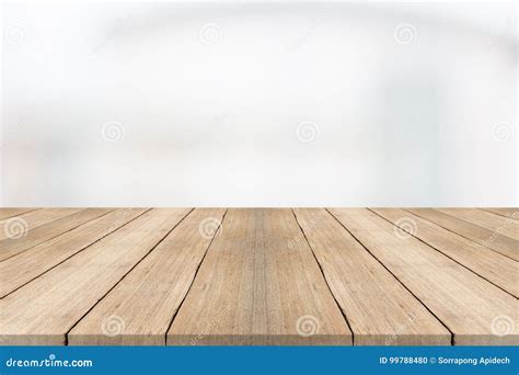 Wood Table Top On White Blurred Background Stock Photo Image Of