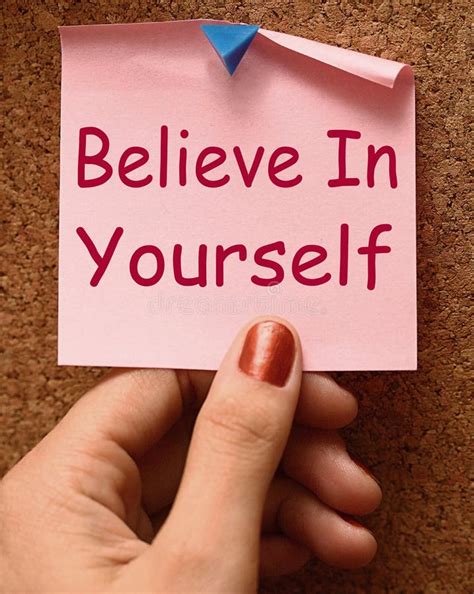Believe In Yourself Note Shows Self Belief Stock Illustration
