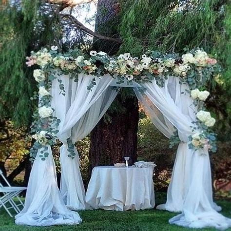 20ft X 8ft White Dual Layer Chiffon Polyester Backdrop Curtain