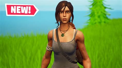 New Lara Croft Tomb Raider Skin Gameplay In Fortnite Youtube