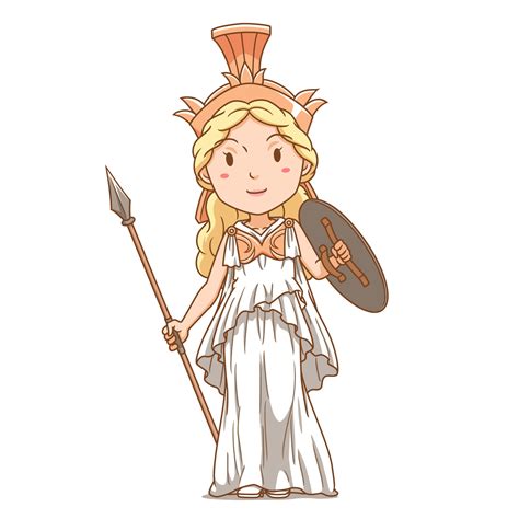 Cartoon Character Of Athena Goddess 7505069 Vector Art At Vecteezy
