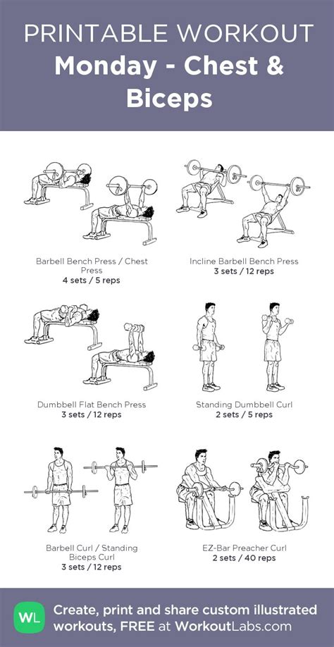 Don't worry, though, because unlike everyone else, you've actually got a fighting chance at achieving that chiseled, muscular physique. Monday - Chest & Biceps: my visual workout created at ...