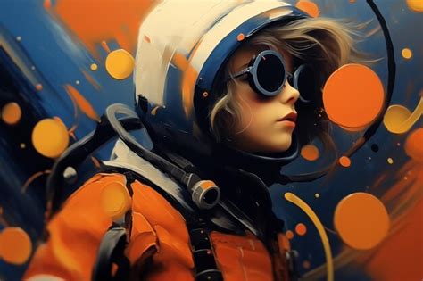 Premium Ai Image There Is A Woman In A Space Suit And Goggles Looking At Something Generative Ai