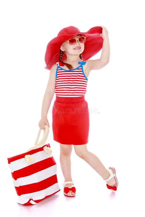 Beautiful Little Girl Vacation Wide Red Stock Photos Free And Royalty