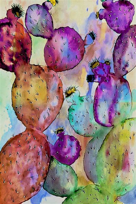 Cactus (cd) cactology the cactus collection new sealed. Colorful Southwest Cactus Painting by Barbara Chichester