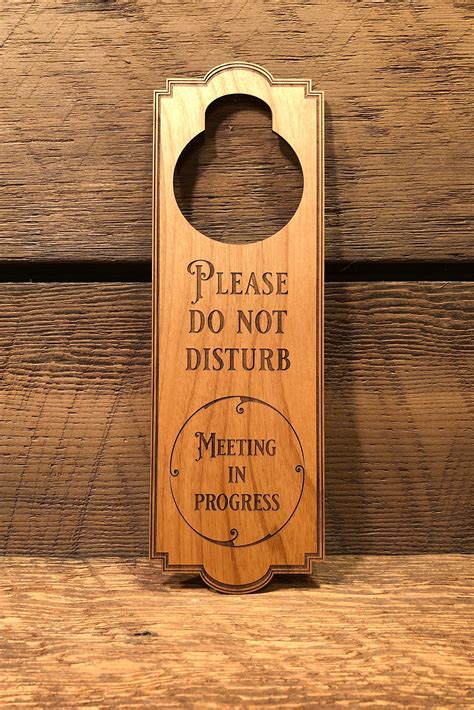Door Hanger Do Not Disturb Meeting In Progress Etsy
