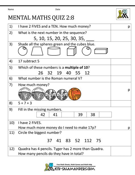Year 5 Maths Free Printable Worksheets
