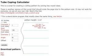 We talk about how to notch or cope the ends of tubing to form weldable. Homemade Coping Calculator - HomemadeTools.net