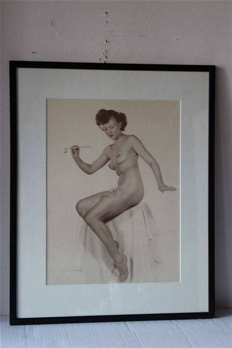 Photograph Nude Woman Blowing Bubbles