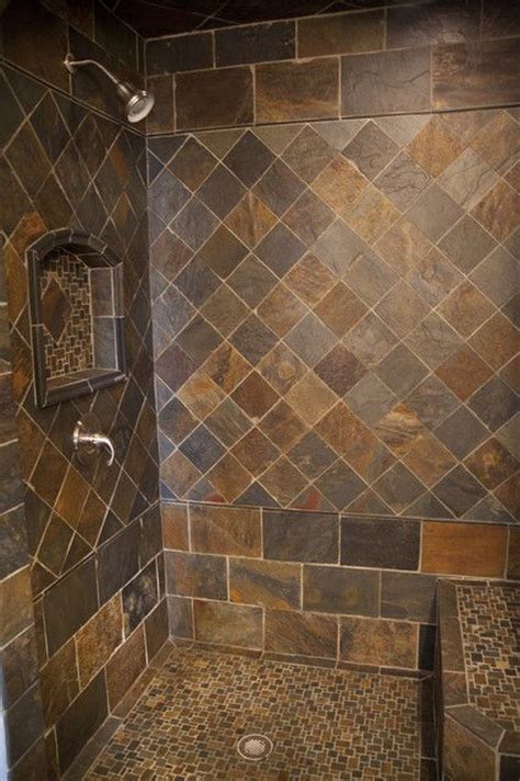 Slate is a natural stone that warms up a bathroom and creates elegance at the same time, which is just one reason slate bathroom tile is so popular. 77 best images about Slate Tile Showers on Pinterest ...
