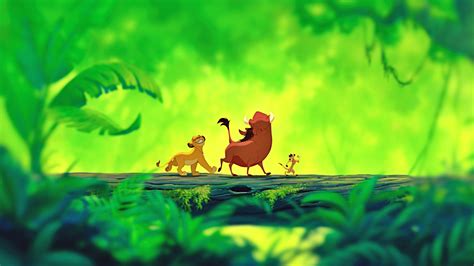 Walt Disney Screencapture Of Simba Pumbaa And Timon From The Lion King 1994 Disney