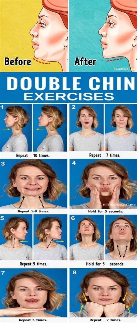 Learn about exercises and treatments to get rid of jowls, as well as how to help prevent them. Saggy neck | Double chin exercises, Chin exercises, Health ...