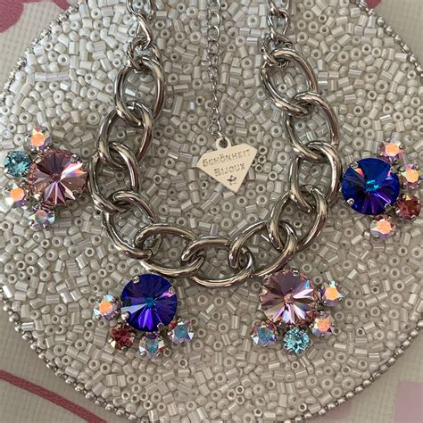 Glittering Swarovski Crystal Big Chain Necklace Rhodium Etsy