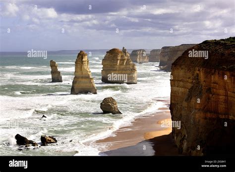 The Twelve Apostles Limestone Stacks In The Sea In Victoria