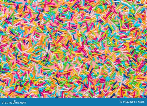Pattern Of Colorful Sprinkles Like Background Sweet Decoration Stock