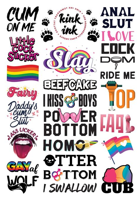 114 Kinky Gay Pride Temporary Tattoos By Kink Ink Adult Etsy Uk