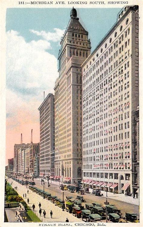Chuckmans Collection Chicago Postcards Volume 08 Postcard Chicago Michigan Ave Looking