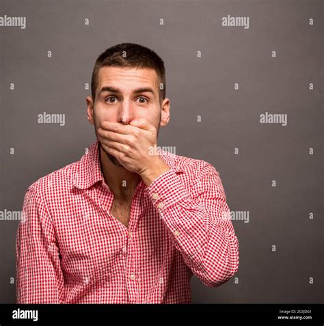 Man Covering His Mouth Stock Photo Alamy