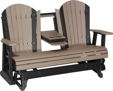 Amish Luxcraft 5ft Poly Adirondack Patio Glider Bench 2 3 Seater With