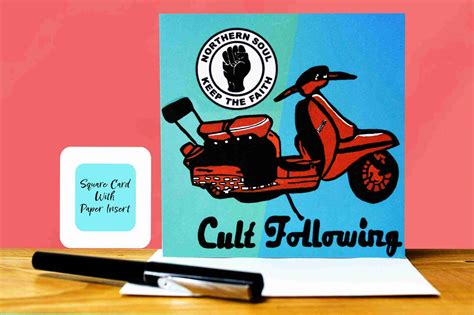 Northern Soul Scooter Lambretta Personalised Birthday Card And Envelope