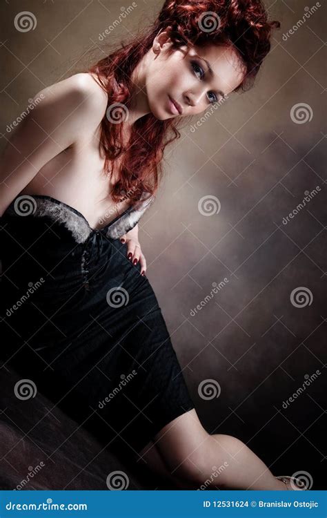 Red Hair Woman Stock Photo Image Of Glamour Cute Long 12531624