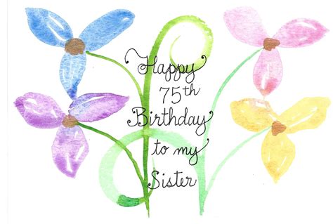 Sister 75th Birthday Card Personalized For Free With A Name And Number