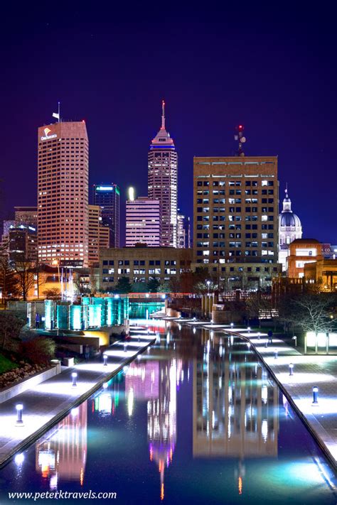 Downtown Indianapolis At Night Peters Travel Blog