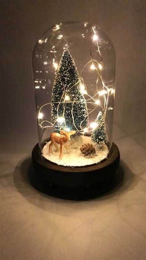 Led Mini Glass Dome Decor Display With Flowers Engraves Buy Glass Dome Decor Mini Glass Dome