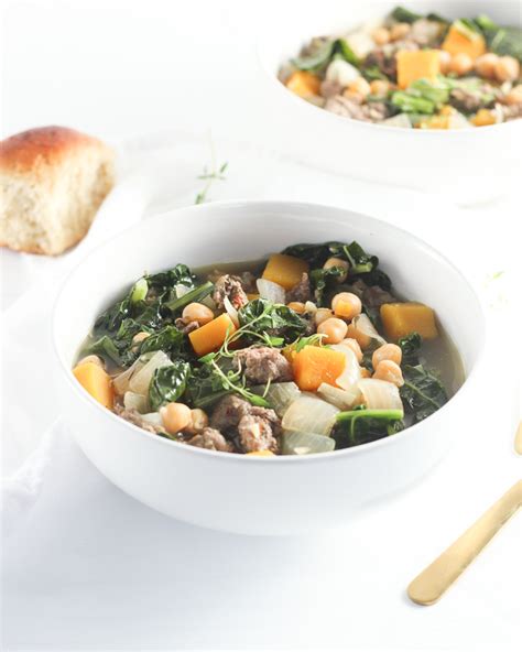 Sausage Kale And Butternut Squash Soup From The Lively Table Say Fitness