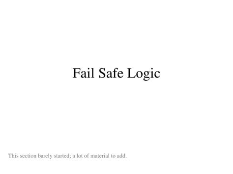 Ppt Fail Safe Logic Powerpoint Presentation Free Download Id3017858