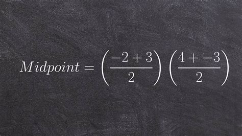 The midpoint is halfway between the two end points Finding the midpoint between two points - YouTube